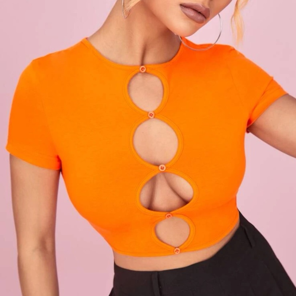 Orange crop top